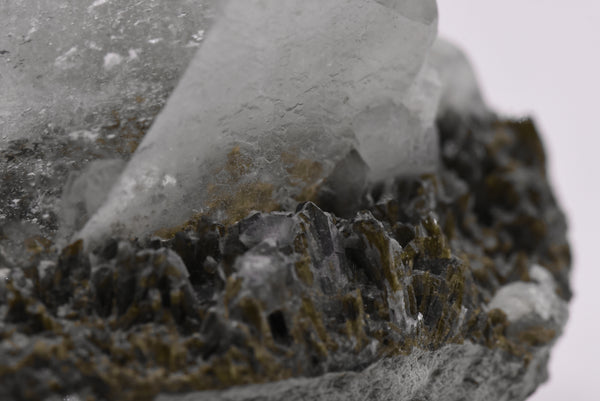 Quartz Crystal Point on Epidote Mineral Specimen - Pakistan