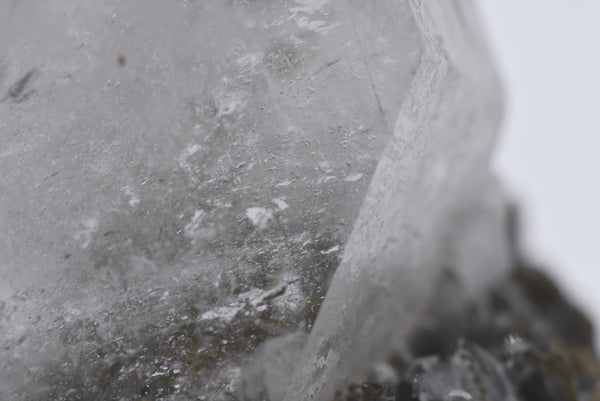 Quartz Crystal Point on Epidote Mineral Specimen - Pakistan