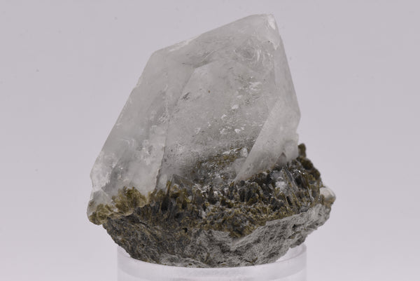 Quartz Crystal Point on Epidote Mineral Specimen - Pakistan