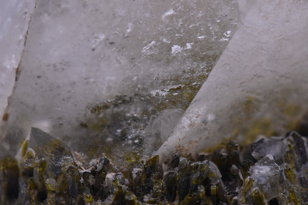 Quartz Crystal Point on Epidote Mineral Specimen - Pakistan