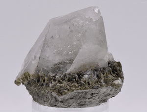 Quartz Crystal Point on Epidote Mineral Specimen - Pakistan