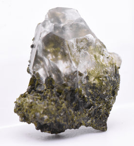 Epidote Quartz Crystal Point Mineral Specimen - Pakistan