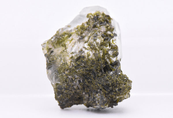 Epidote Quartz Crystal Point Mineral Specimen - Pakistan