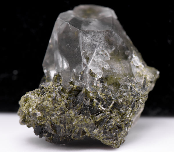 Epidote Quartz Crystal Point Mineral Specimen - Pakistan