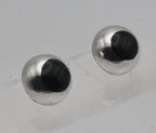 Vintage Handmade Sterling Silver and Black Onyx Stud Earrings