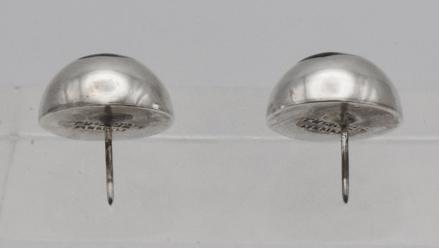 Vintage Handmade Sterling Silver and Black Onyx Stud Earrings