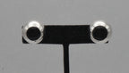 Vintage Handmade Sterling Silver and Black Onyx Stud Earrings