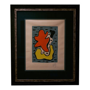 Fernand Leger - "Fleur Sur un Fond" Limited Edition Serigraph #56/200 Signed and Stamped