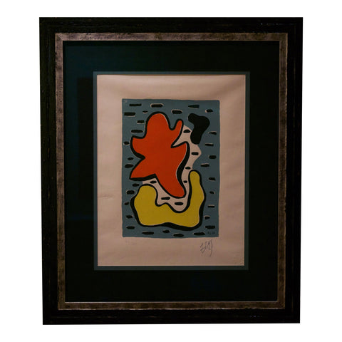 Fernand Leger - "Fleur Sur un Fond" Limited Edition Serigraph #56/200 Signed and Stamped