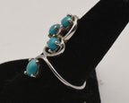 Vintage Sterling Silver Finger Ring with Faux Turquoise - Size 9