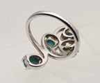Vintage Sterling Silver Finger Ring with Faux Turquoise - Size 9