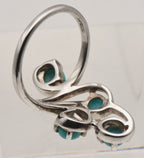 Vintage Sterling Silver Finger Ring with Faux Turquoise - Size 9