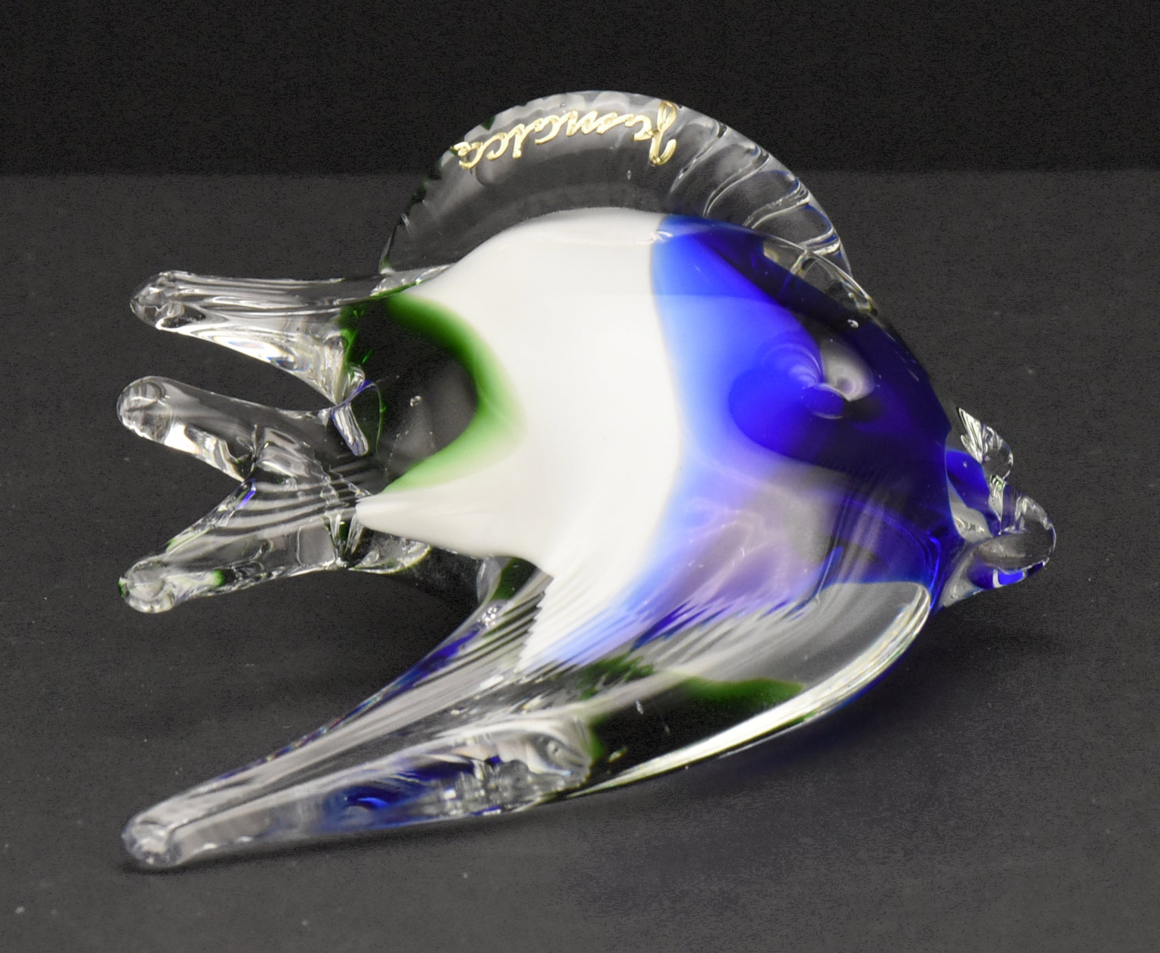 Vintage "Jamaica" Glass Angelfish Figurine