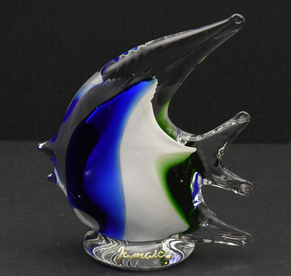 Vintage "Jamaica" Glass Angelfish Figurine