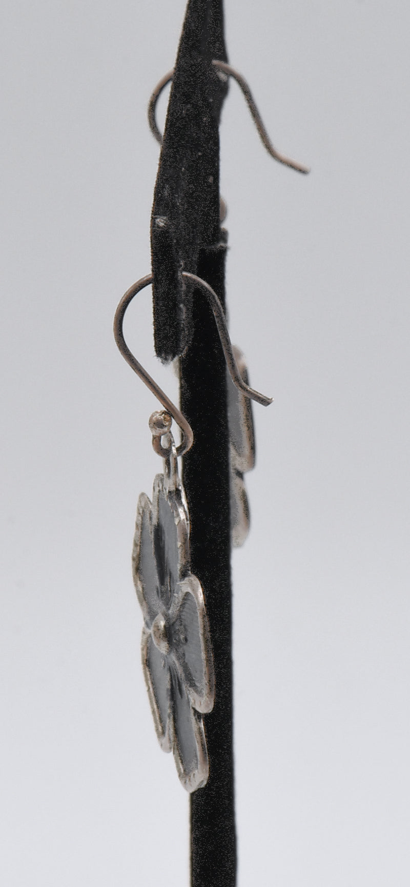 Vintage Sterling Silver Flower Dangle Earrings