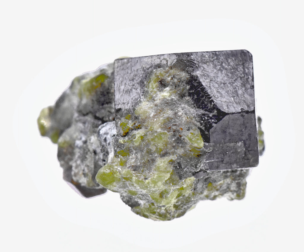 Andradite Garnet on Epidote Crystals Mineral Specimen - Afghanistan
