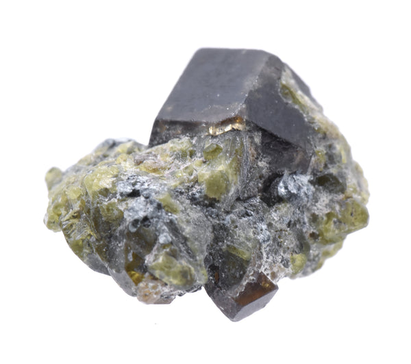 Andradite Garnet on Epidote Crystals Mineral Specimen - Afghanistan