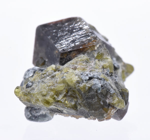 Andradite Garnet on Epidote Crystals Mineral Specimen - Afghanistan