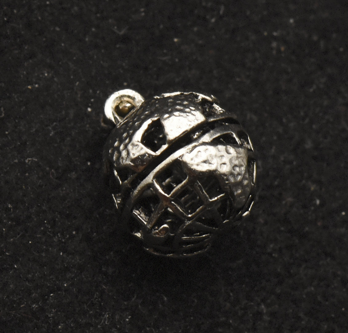 Vintage Sterling Silver Globe Charm