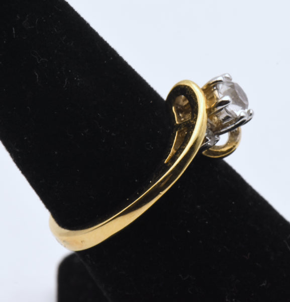 Vintage 18K Gold Plated Bypass Ring - Size 6