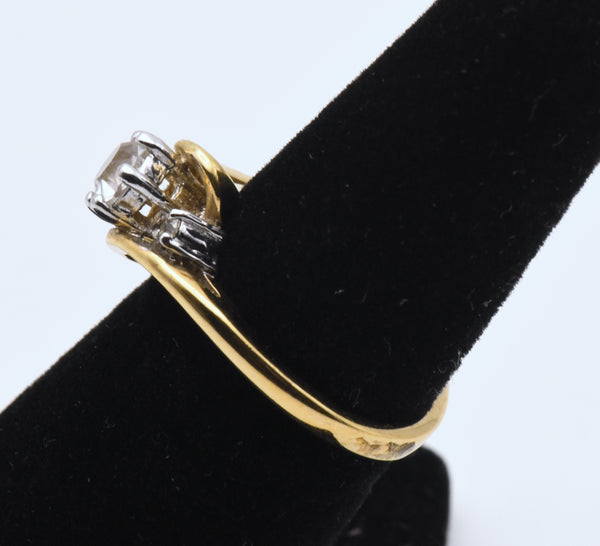 Vintage 18K Gold Plated Bypass Ring - Size 6