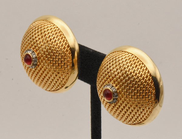 Gold Tone Clip On Earrings