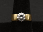 Vintage Gold Tone Sterling Silver Rhinestone Ring - Size 9