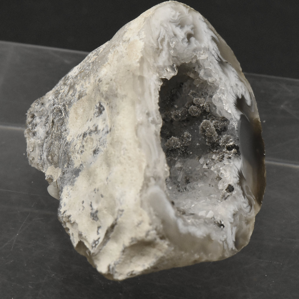 Gray Agate Druze Geode Half