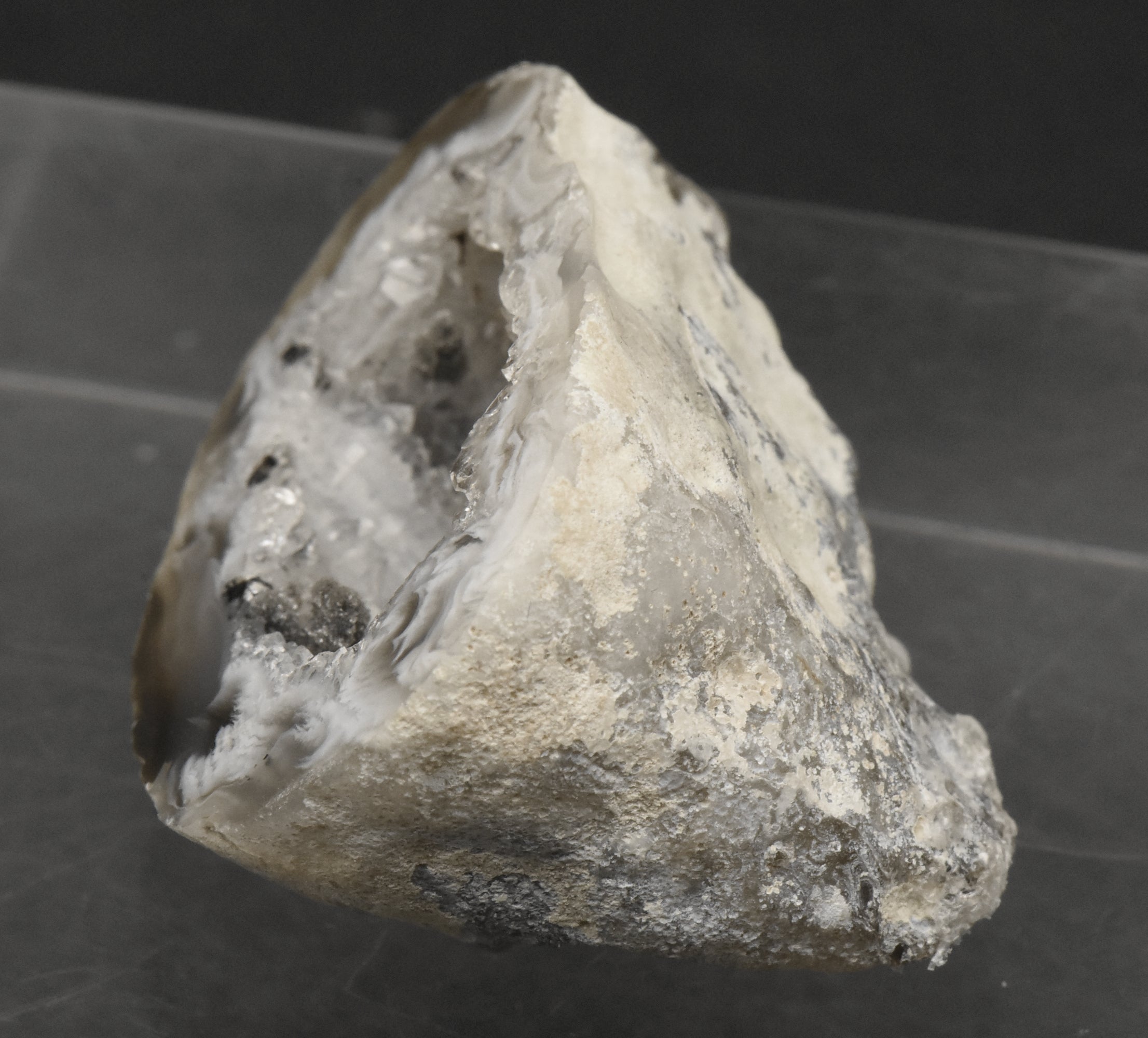 Gray Agate Druze Geode Half