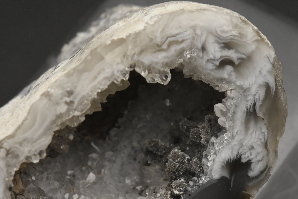 Gray Agate Druze Geode Half