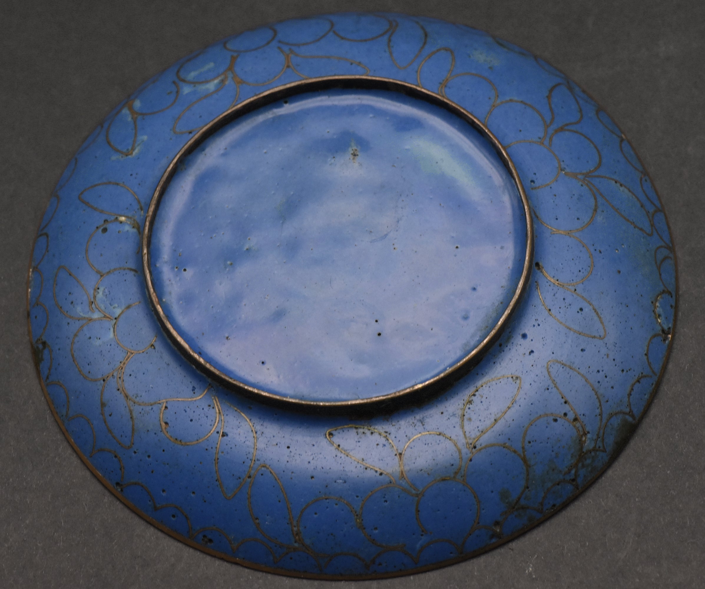 Vintage Green Cloisonne Floral Enamel Trinket Dish