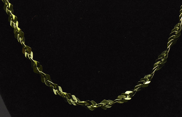 Vintage Italian Green Tone Sterling Silver Chain Necklace - 30"