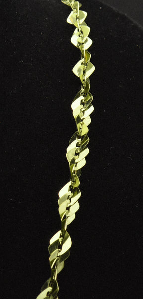 Vintage Italian Green Tone Sterling Silver Chain Necklace - 30"