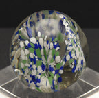 Vintage Blue, White and Green Confetti Floral Paperweight