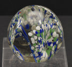 Vintage Blue, White and Green Confetti Floral Paperweight
