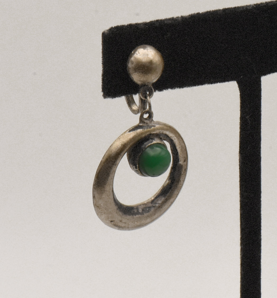 UNMATCHED Vintage Handmade Silver Screw Back Earring