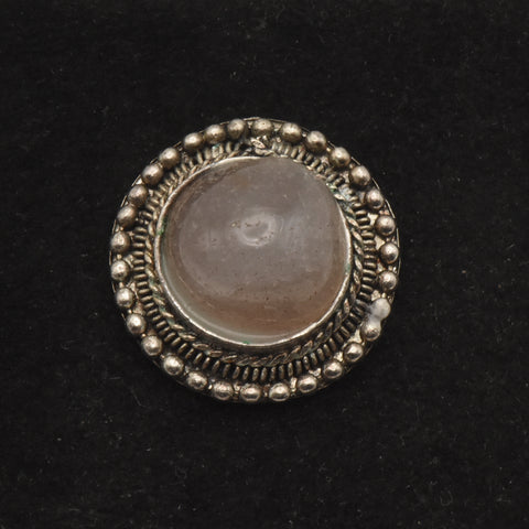 Vintage Polished Gray Agate Pendant - MISSING BAIL