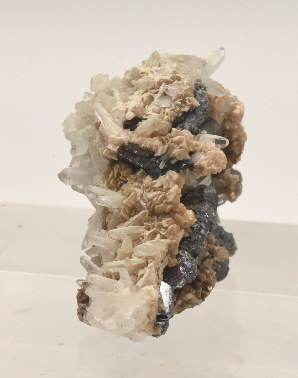 Galena and Dolomite with Quartz Crystals Mineral Specimen - Kosovo