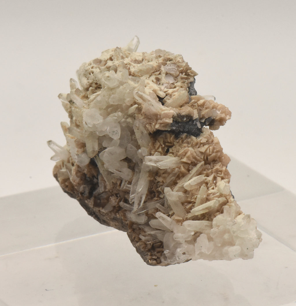 Galena and Dolomite with Quartz Crystals Mineral Specimen - Kosovo