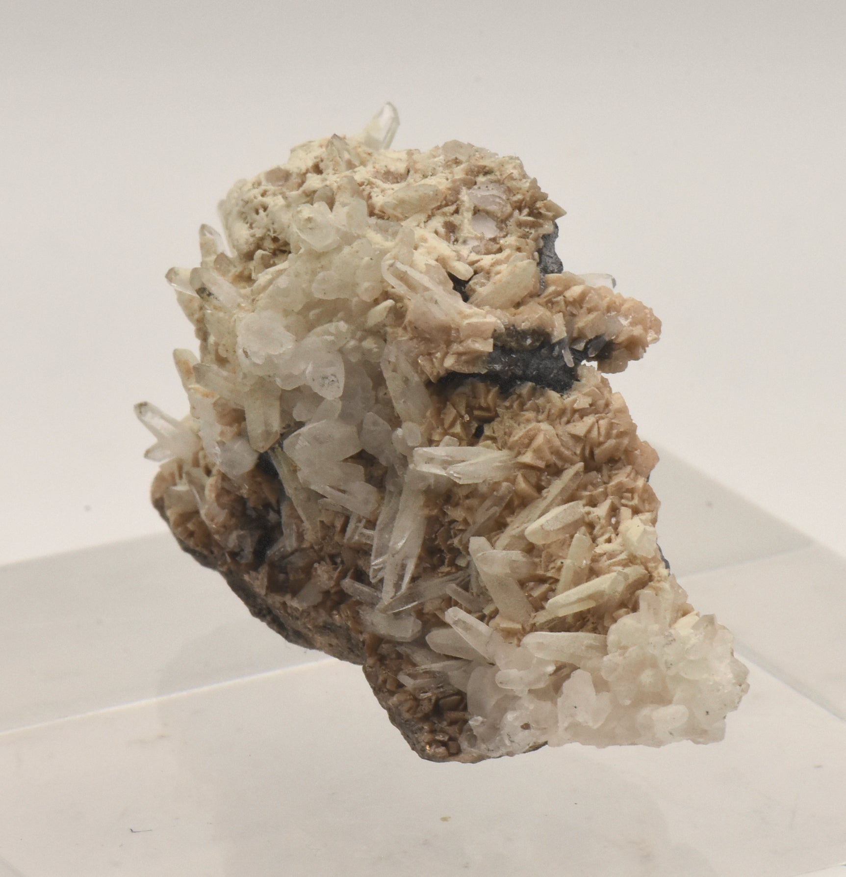 Galena and Dolomite with Quartz Crystals Mineral Specimen - Kosovo
