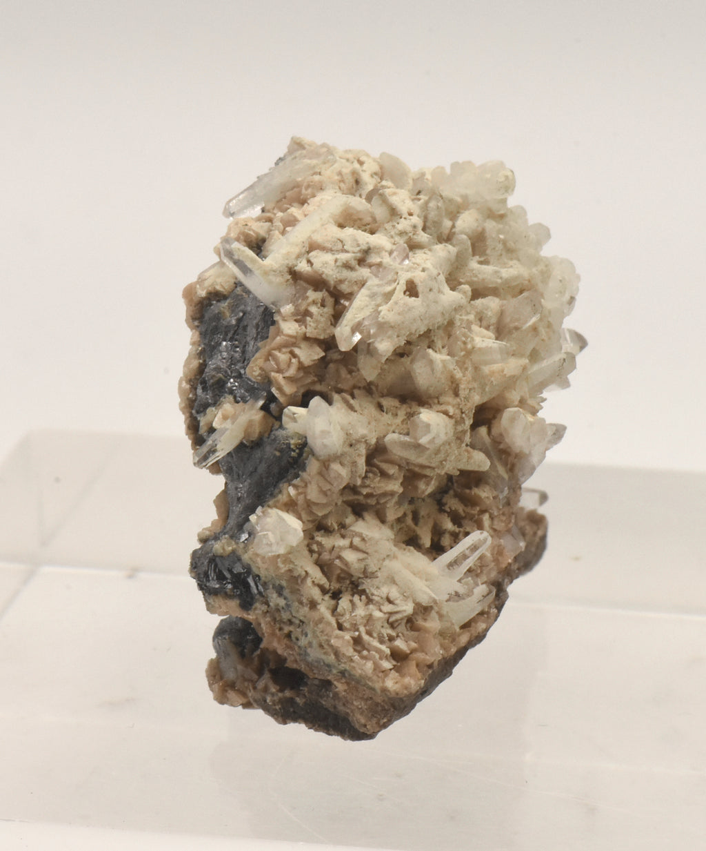 Galena and Dolomite with Quartz Crystals Mineral Specimen - Kosovo