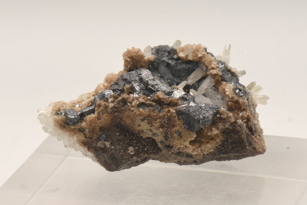 Galena and Dolomite with Quartz Crystals Mineral Specimen - Kosovo