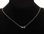 Avon - Vintage Diamond "H" Monogram Sterling Silver Pendant Necklace - 18.75"