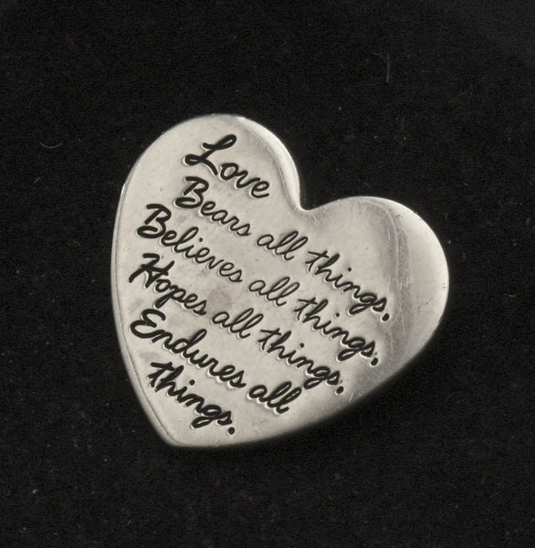 Vintage Sterling Silver Inscribed Heart Slide Pendant