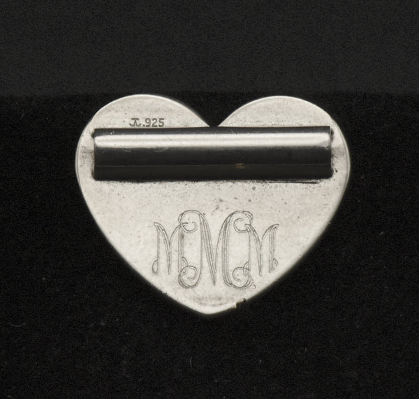 Vintage Sterling Silver Inscribed Heart Slide Pendant