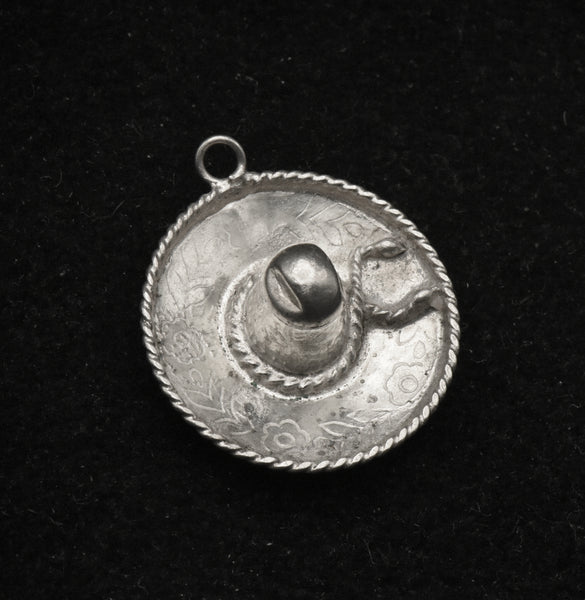 Vintage Handmade Sterling Silver Sombrero Charm