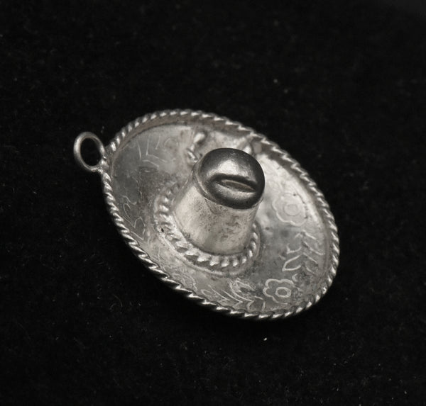 Vintage Handmade Sterling Silver Sombrero Charm