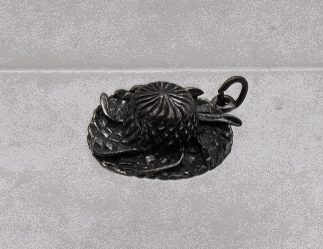 Vintage Sterling Silver Straw Hat Charm