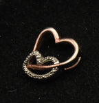 Vintage Sterling Silver Dual-Tone Hearts Sterling Silver Diamond Pendant