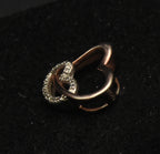 Vintage Sterling Silver Dual-Tone Hearts Sterling Silver Diamond Pendant